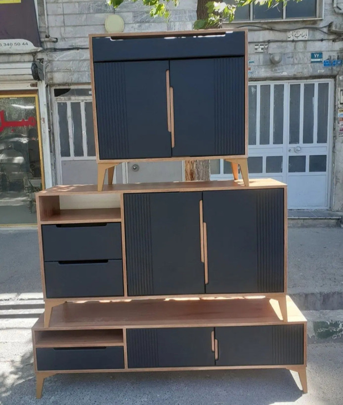 ست کنسول و آینه و میز تی وی و جاکفشی مشکی مدل وندا